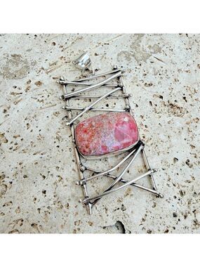 Cobalt Calcite 925 Silver Plated Artisan Pendant